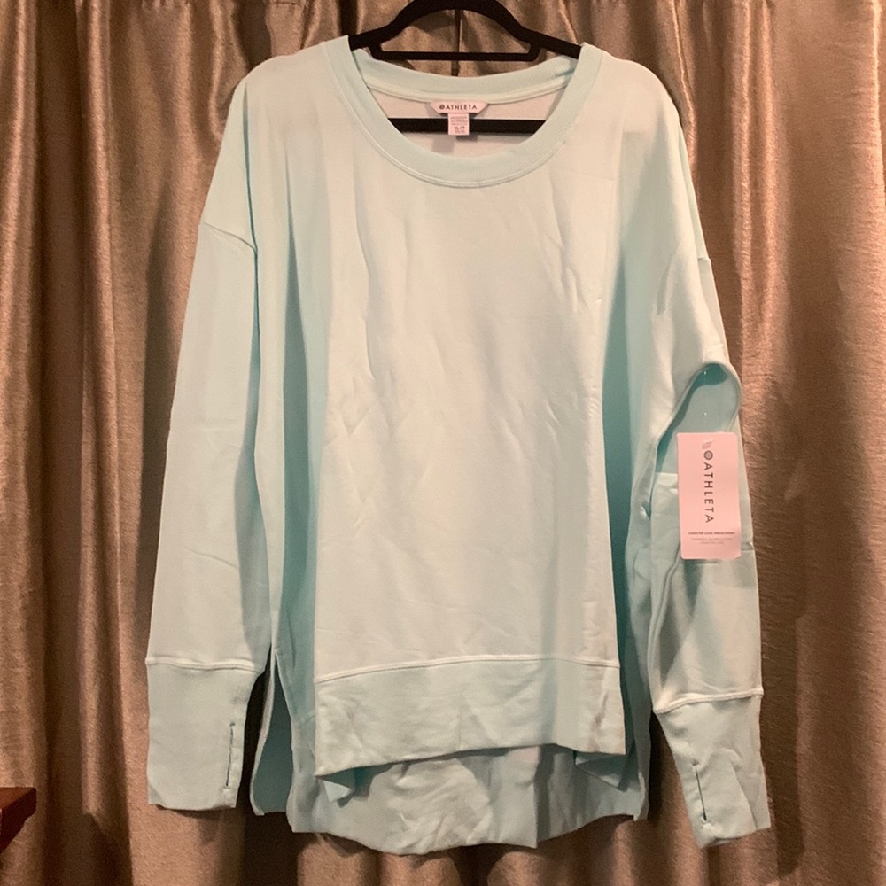 NWT Athleta size XL mint green long sleeve “Coaster Luxe” sweatshirt